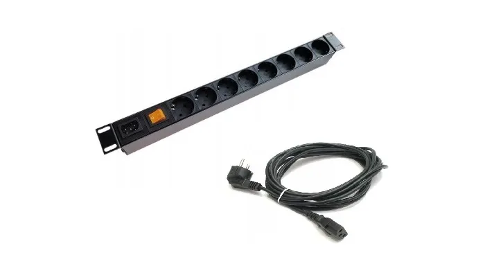 Блок силовых розеток горизонтальный QTECH QS-PDU-1U-V16-8DR-1,8М