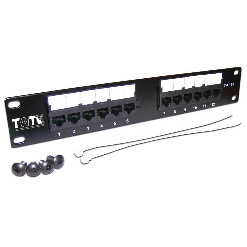 Патч-панель LANMASTER TWT 10", 12 портов, UTP, кат.5E, 1U