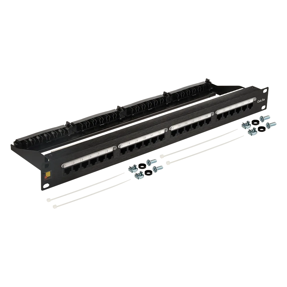 Патч-панель 19", 24 порта RJ45, неэкранированная, кат.5E, 1U LANMASTER