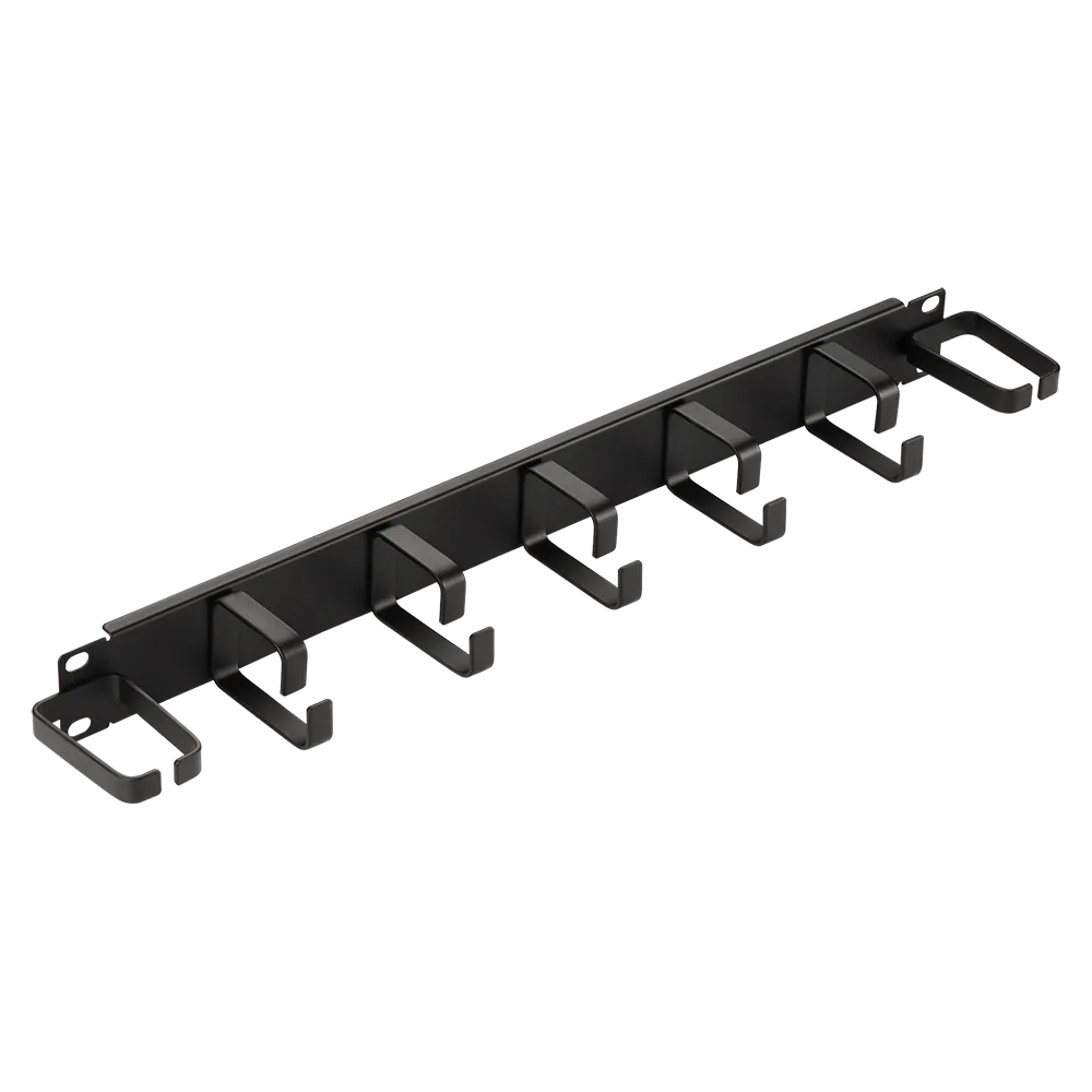 Кабельный органайзер LANMASTER 19" 1U 5 колец + 2 боковых