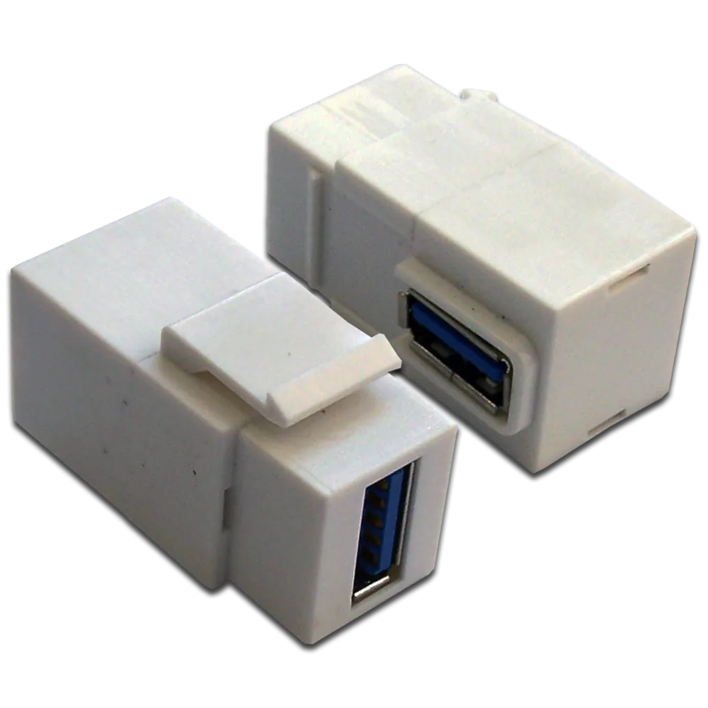 Модуль LANMASTER Keystone, USB 3.0, тип A, мама-мама, 90 градусов, белый
