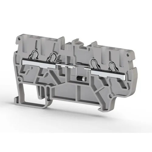 Клеммник пружинный быстрозажимной Push in, 4-х выводной, 2,5 мм.кв. серый KLEMSAN PYK 2,5СD 307449