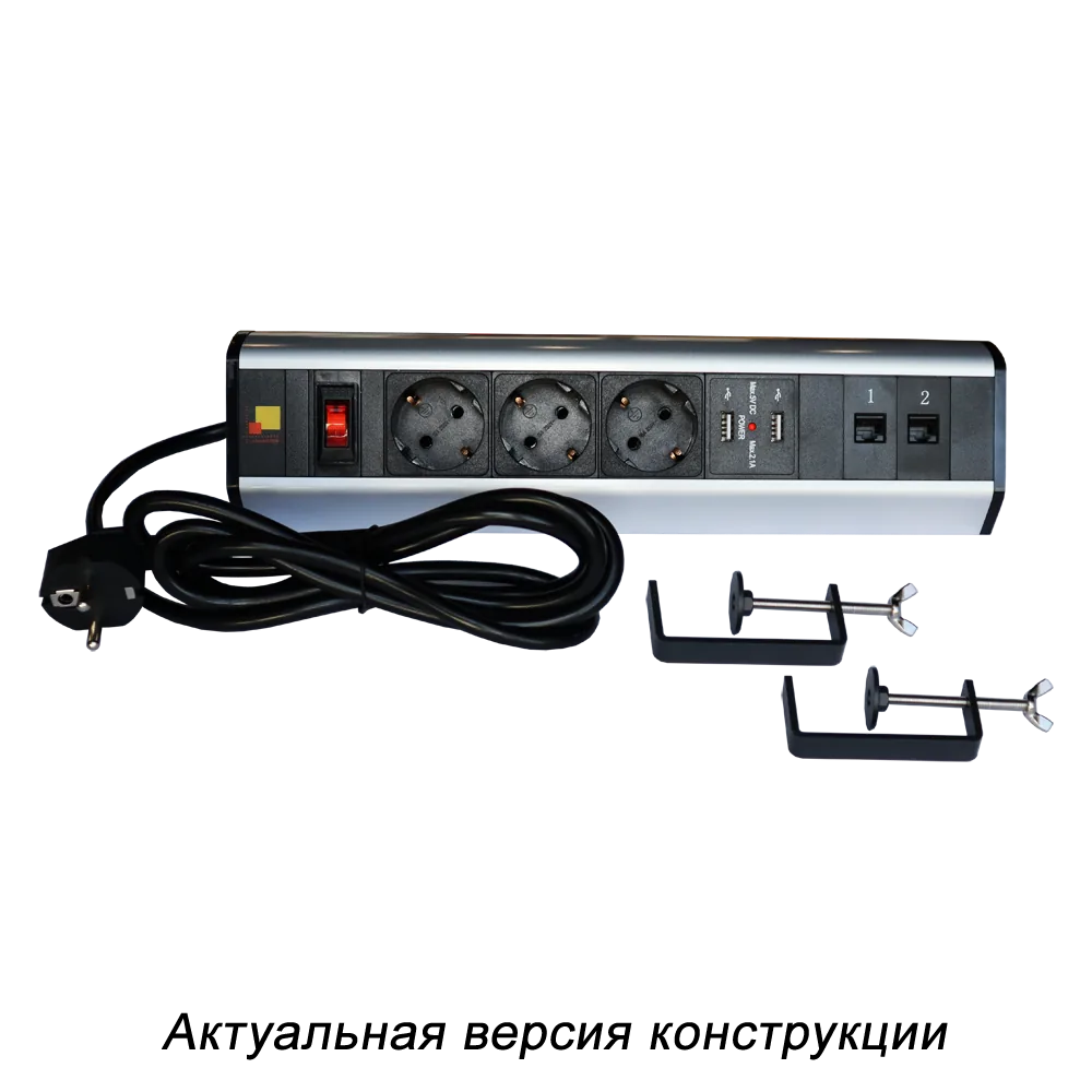 Блок розеток LANMASTER 3 эл. модуля, 2 USB модуля, 2 порта кат.6