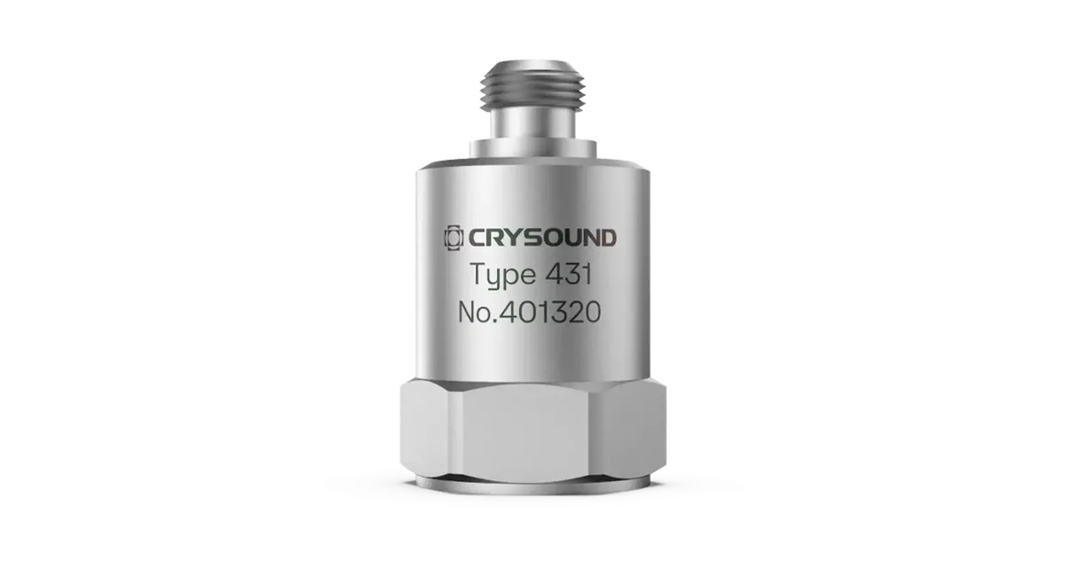 Акселерометр CRYSOUND CRY431 IEPE, 1 ось, 5 мВ/g, ±1000 g pk, от 1 Гц до 12 кГц