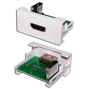 Вставка LANMASTER Mosaic 22.5x45 с адаптером HDMI 90 градусов мама белая