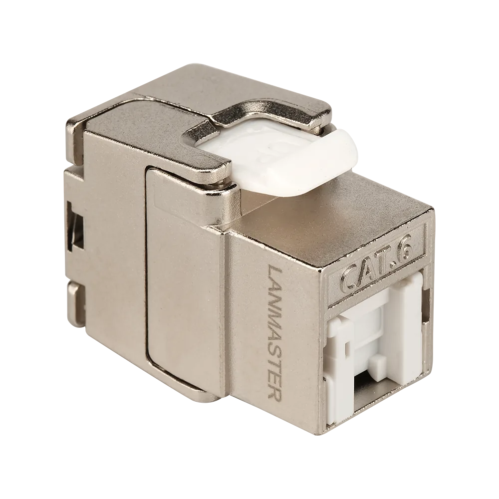 Модуль LANMASTER Keystone ToolLess, RJ45, экранированный, кат.6, со встроенной шторкой, 180 градусов