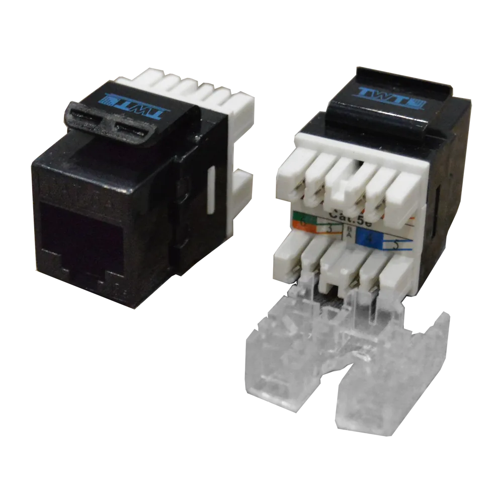 Модуль LANMASTER Keystone RJ45, Cat.5E, UTP, 180 градусов, черный