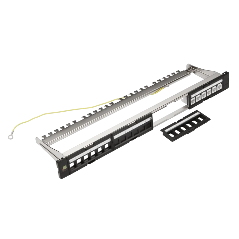 Патч-панель LANMASTER модульная 19", экранированная, на 4 вставки, 1U