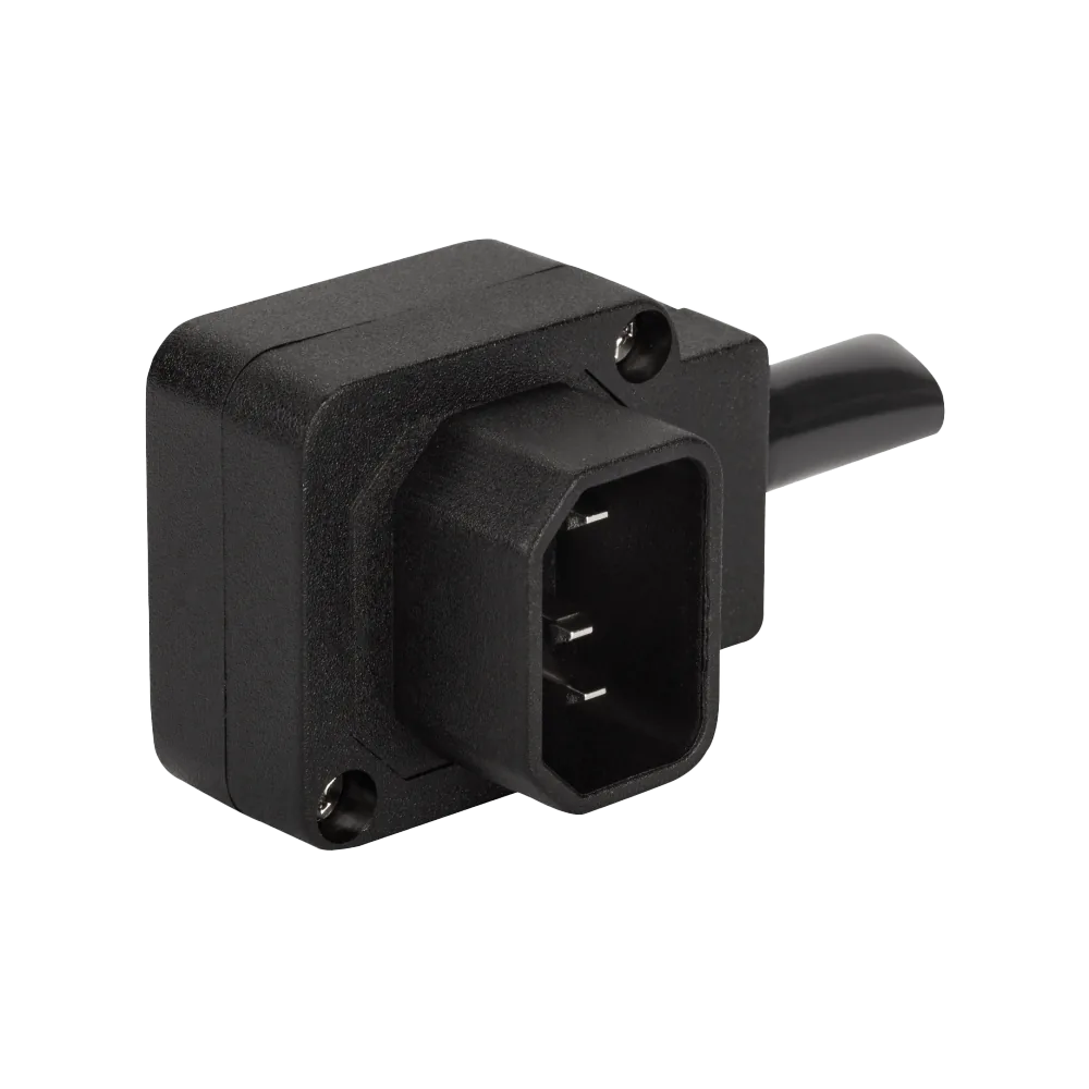 Вилка LANMASTER IEC 60320 C14, 10 A, 250V, угловая, разборная, черная