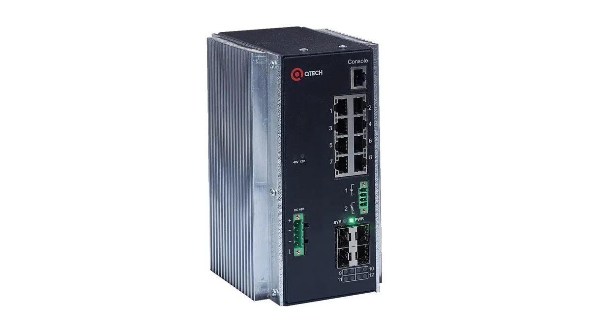 Управляемый коммутатор QTECH QSW-3310-12T-I-POE-DC