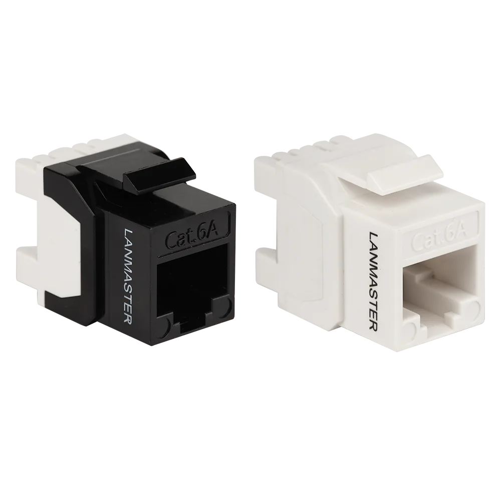 Модуль LANMASTER Keystone, RJ45, неэкранированный, кат.6A, без шторки, 180 градусов