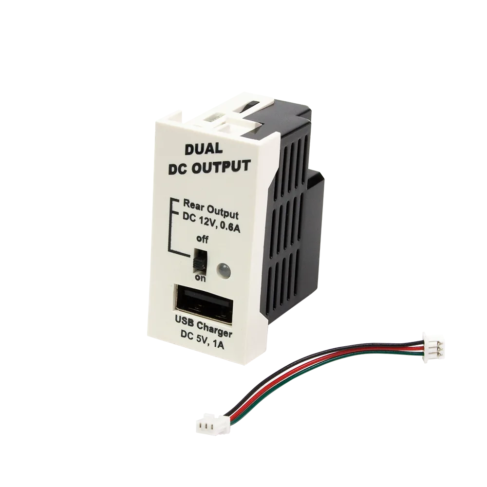 Блок питания для конвертора LANMASTER RJ45-VGA, формата Mosaic, 22.5х45 мм, вертикальный, белый